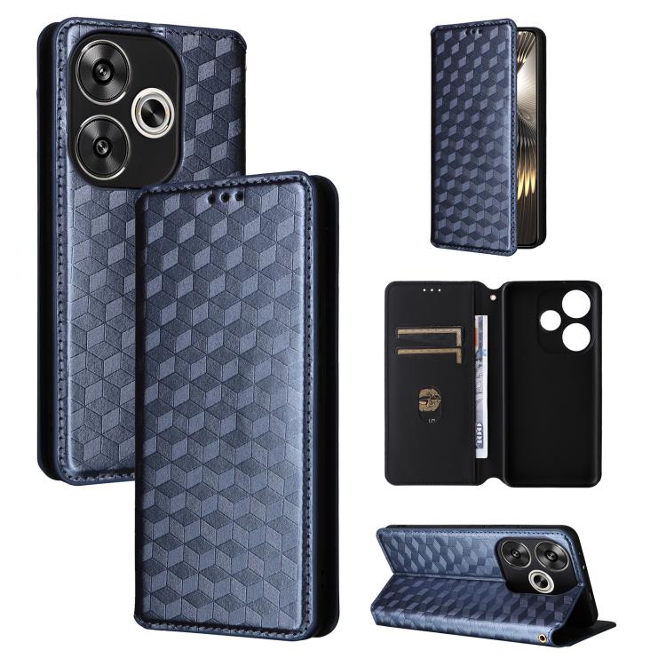 Cubic Grid Texture Flip Leather Phone Case, For Redmi K90 5G / Poco F8 Pro, For Redmi Note 15 Pro 5G Global 163.6mm, For Redmi 15 5G Global / 15 4G SEA 169mm, For Redmi 15 5G / 4G EU 171mm, For Redmi A5 4G 173.3mm                                       ...