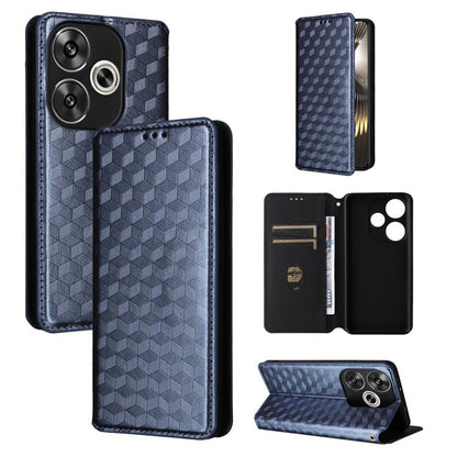 Cubic Grid Texture Flip Leather Phone Case, For Redmi K90 5G / Poco F8 Pro, For Redmi Note 15 Pro 5G Global 163.6mm, For Redmi 15 5G Global / 15 4G SEA 169mm, For Redmi 15 5G / 4G EU 171mm, For Redmi A5 4G 173.3mm                                       ...