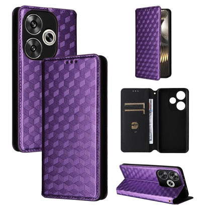 Cubic Grid Texture Flip Leather Phone Case, For Redmi K90 5G / Poco F8 Pro, For Redmi Note 15 Pro 5G Global 163.6mm, For Redmi 15 5G Global / 15 4G SEA 169mm, For Redmi 15 5G / 4G EU 171mm, For Redmi A5 4G 173.3mm                                       ...
