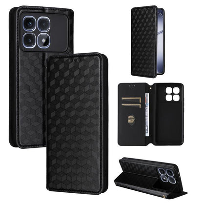 Cubic Grid Texture Flip Leather Phone Case, For Redmi K90 5G / Poco F8 Pro, For Redmi Note 15 Pro 5G Global 163.6mm, For Redmi 15 5G Global / 15 4G SEA 169mm, For Redmi 15 5G / 4G EU 171mm, For Redmi A5 4G 173.3mm                                       ...