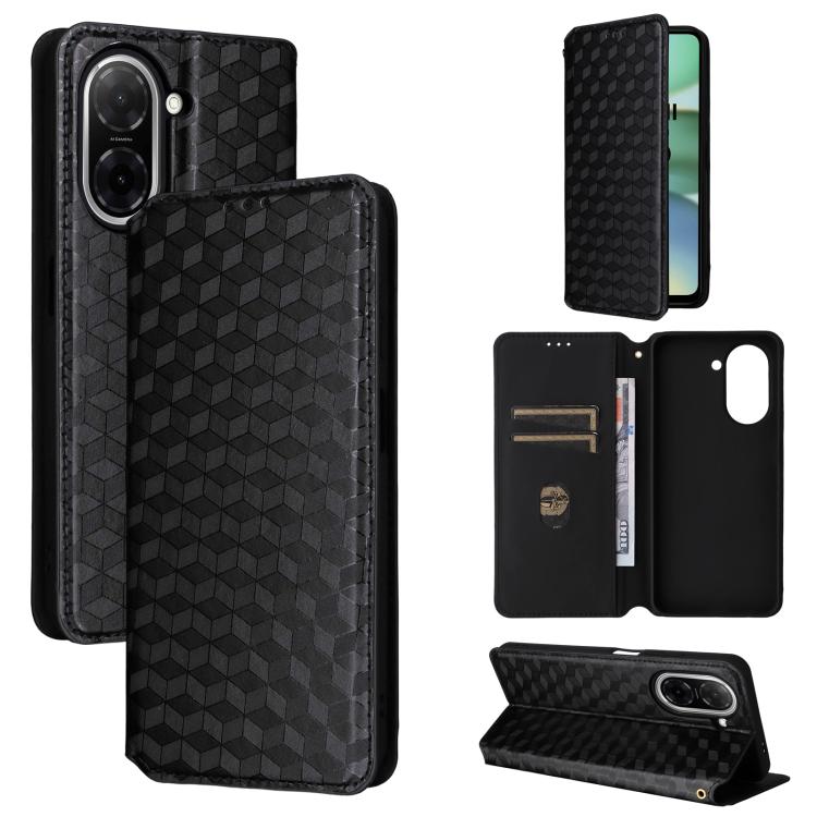 Cubic Grid Texture Flip Leather Phone Case, For Redmi K90 5G / Poco F8 Pro, For Redmi Note 15 Pro 5G Global 163.6mm, For Redmi 15 5G Global / 15 4G SEA 169mm, For Redmi 15 5G / 4G EU 171mm, For Redmi A5 4G 173.3mm                                       ...