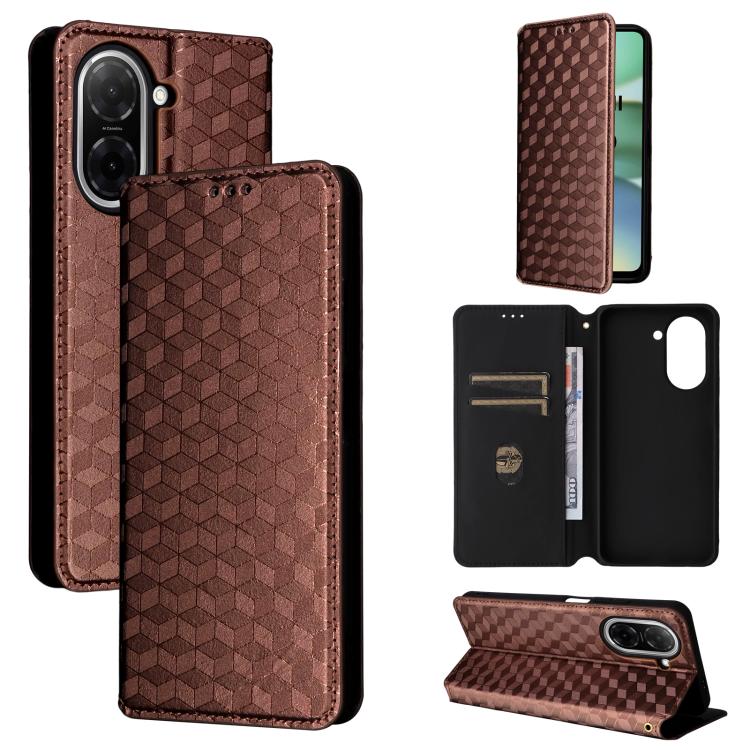 Cubic Grid Texture Flip Leather Phone Case, For Redmi K90 5G / Poco F8 Pro, For Redmi Note 15 Pro 5G Global 163.6mm, For Redmi 15 5G Global / 15 4G SEA 169mm, For Redmi 15 5G / 4G EU 171mm, For Redmi A5 4G 173.3mm                                       ...