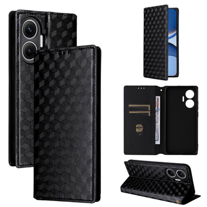 Cubic Grid Texture Flip Leather Phone Case, For Redmi K90 5G / Poco F8 Pro, For Redmi Note 15 Pro 5G Global 163.6mm, For Redmi 15 5G Global / 15 4G SEA 169mm, For Redmi 15 5G / 4G EU 171mm, For Redmi A5 4G 173.3mm                                       ...