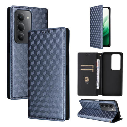 Cubic Grid Texture Flip Leather Phone Case, For Redmi K90 5G / Poco F8 Pro, For Redmi Note 15 Pro 5G Global 163.6mm, For Redmi 15 5G Global / 15 4G SEA 169mm, For Redmi 15 5G / 4G EU 171mm, For Redmi A5 4G 173.3mm                                       ...