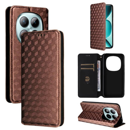 Cubic Grid Texture Flip Leather Phone Case, For Redmi K90 5G / Poco F8 Pro, For Redmi Note 15 Pro 5G Global 163.6mm, For Redmi 15 5G Global / 15 4G SEA 169mm, For Redmi 15 5G / 4G EU 171mm, For Redmi A5 4G 173.3mm                                       ...