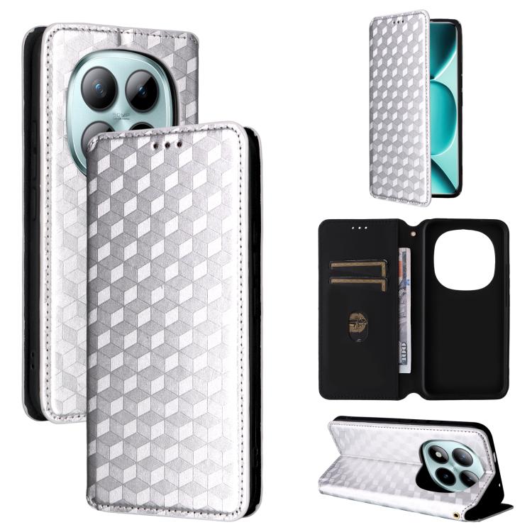Cubic Grid Texture Flip Leather Phone Case, For Redmi 17 5G / 4G Global 170mm / Poco M8x, For Redmi Note 17 5G / 4G Global / 5G India 169.7mm, For Redmi 17C 5G, For Redmi Note 17 Pro+ 5G Global 163.4mm, For Redmi K100 Pro Max 5G / Poco F9 Ultra 5G     ...