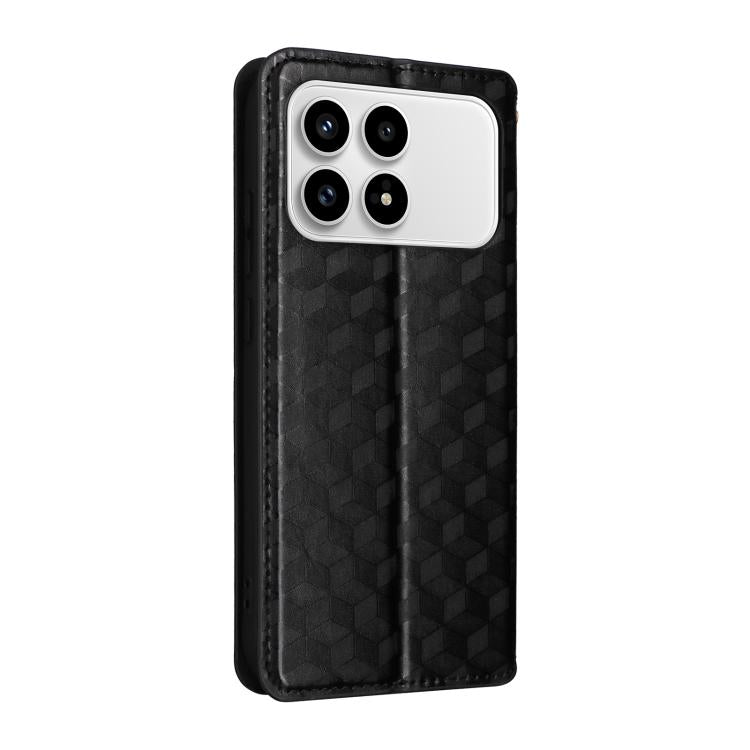 Cubic Grid Texture Flip Leather Phone Case, For Redmi K90 5G / Poco F8 Pro, For Redmi Note 15 Pro 5G Global 163.6mm, For Redmi 15 5G Global / 15 4G SEA 169mm, For Redmi 15 5G / 4G EU 171mm, For Redmi A5 4G 173.3mm                                       ...