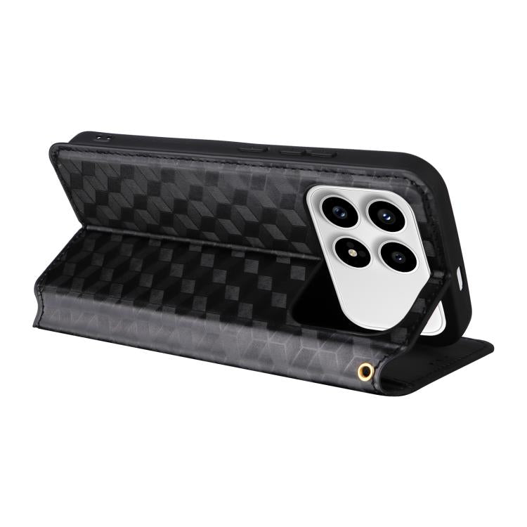Cubic Grid Texture Flip Leather Phone Case, For Redmi K90 5G / Poco F8 Pro, For Redmi Note 15 Pro 5G Global 163.6mm, For Redmi 15 5G Global / 15 4G SEA 169mm, For Redmi 15 5G / 4G EU 171mm, For Redmi A5 4G 173.3mm                                       ...