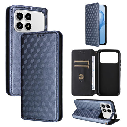 Cubic Grid Texture Flip Leather Phone Case, For Redmi K90 5G / Poco F8 Pro, For Redmi Note 15 Pro 5G Global 163.6mm, For Redmi 15 5G Global / 15 4G SEA 169mm, For Redmi 15 5G / 4G EU 171mm, For Redmi A5 4G 173.3mm                                       ...
