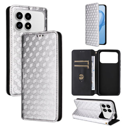 Cubic Grid Texture Flip Leather Phone Case, For Redmi K90 5G / Poco F8 Pro, For Redmi Note 15 Pro 5G Global 163.6mm, For Redmi 15 5G Global / 15 4G SEA 169mm, For Redmi 15 5G / 4G EU 171mm, For Redmi A5 4G 173.3mm                                       ...
