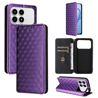 Cubic Grid Texture Flip Leather Phone Case, For Redmi K90 5G / Poco F8 Pro, For Redmi Note 15 Pro 5G Global 163.6mm, For Redmi 15 5G Global / 15 4G SEA 169mm, For Redmi 15 5G / 4G EU 171mm, For Redmi A5 4G 173.3mm                                       ...
