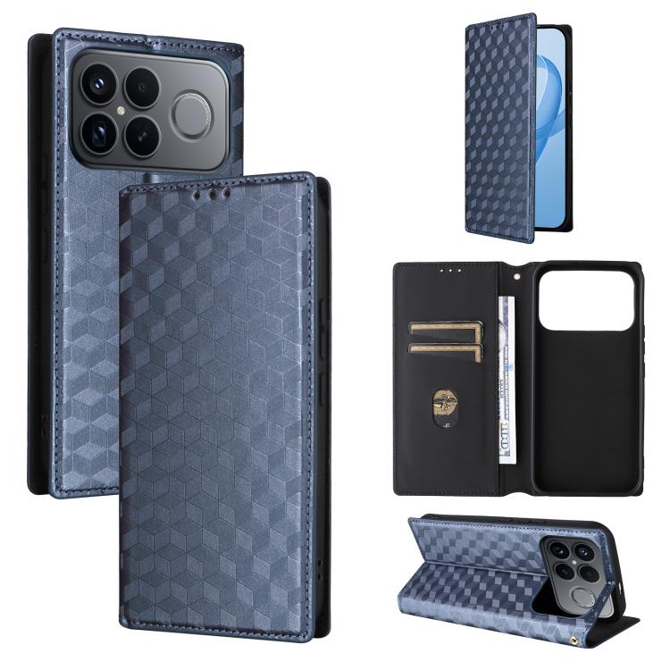 Cubic Grid Texture Flip Leather Phone Case, For Redmi 17 5G / 4G Global 170mm / Poco M8x, For Redmi Note 17 5G / 4G Global / 5G India 169.7mm, For Redmi 17C 5G, For Redmi Note 17 Pro+ 5G Global 163.4mm, For Redmi K100 Pro Max 5G / Poco F9 Ultra 5G     ...