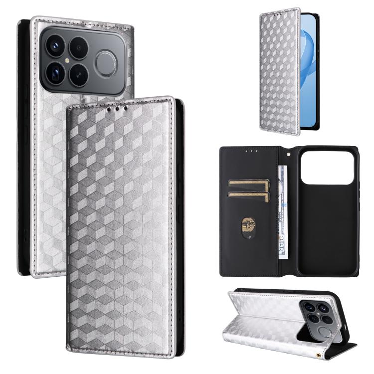 Cubic Grid Texture Flip Leather Phone Case, For Redmi 17 5G / 4G Global 170mm / Poco M8x, For Redmi Note 17 5G / 4G Global / 5G India 169.7mm, For Redmi 17C 5G, For Redmi Note 17 Pro+ 5G Global 163.4mm, For Redmi K100 Pro Max 5G / Poco F9 Ultra 5G     ...
