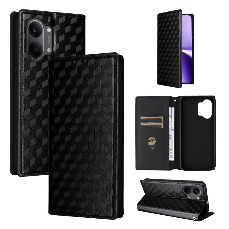 Cubic Grid Texture Flip Leather Phone Case, For Redmi 17 5G / 4G Global 170mm / Poco M8x, For Redmi Note 17 5G / 4G Global / 5G India 169.7mm, For Redmi 17C 5G, For Redmi Note 17 Pro+ 5G Global 163.4mm, For Redmi K100 Pro Max 5G / Poco F9 Ultra 5G     ...