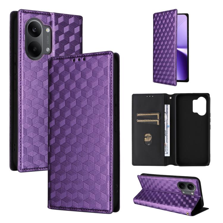 Cubic Grid Texture Flip Leather Phone Case, For Redmi 17 5G / 4G Global 170mm / Poco M8x, For Redmi Note 17 5G / 4G Global / 5G India 169.7mm, For Redmi 17C 5G, For Redmi Note 17 Pro+ 5G Global 163.4mm, For Redmi K100 Pro Max 5G / Poco F9 Ultra 5G     ...