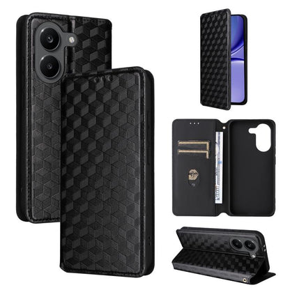 Cubic Grid Texture Flip Leather Phone Case, For Redmi 17 5G / 4G Global 170mm / Poco M8x, For Redmi Note 17 5G / 4G Global / 5G India 169.7mm, For Redmi 17C 5G, For Redmi Note 17 Pro+ 5G Global 163.4mm, For Redmi K100 Pro Max 5G / Poco F9 Ultra 5G     ...