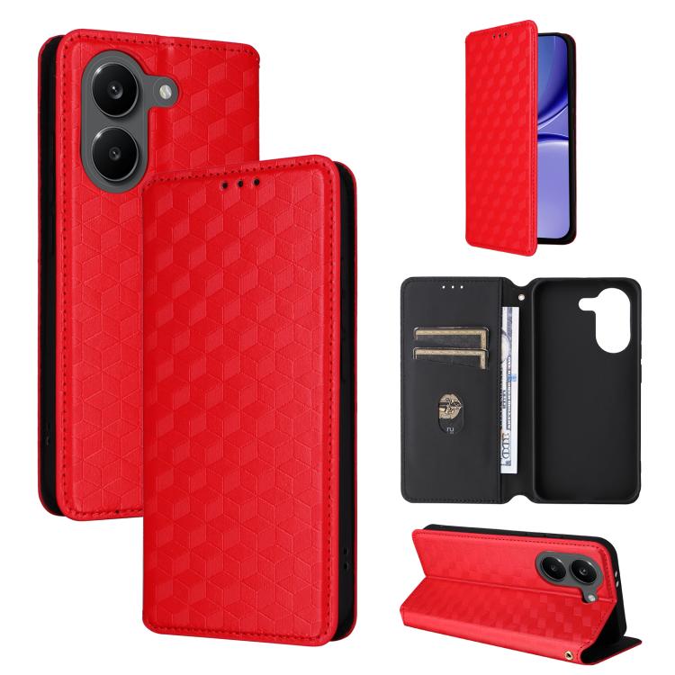 Cubic Grid Texture Flip Leather Phone Case, For Redmi 17 5G / 4G Global 170mm / Poco M8x, For Redmi Note 17 5G / 4G Global / 5G India 169.7mm, For Redmi 17C 5G, For Redmi Note 17 Pro+ 5G Global 163.4mm, For Redmi K100 Pro Max 5G / Poco F9 Ultra 5G     ...