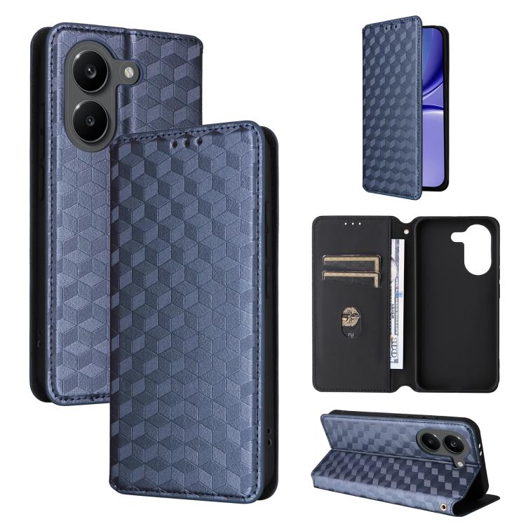 Cubic Grid Texture Flip Leather Phone Case, For Redmi 17 5G / 4G Global 170mm / Poco M8x, For Redmi Note 17 5G / 4G Global / 5G India 169.7mm, For Redmi 17C 5G, For Redmi Note 17 Pro+ 5G Global 163.4mm, For Redmi K100 Pro Max 5G / Poco F9 Ultra 5G     ...
