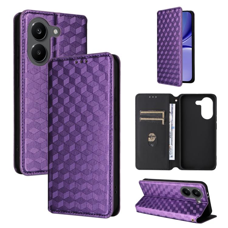 Cubic Grid Texture Flip Leather Phone Case, For Redmi 17 5G / 4G Global 170mm / Poco M8x, For Redmi Note 17 5G / 4G Global / 5G India 169.7mm, For Redmi 17C 5G, For Redmi Note 17 Pro+ 5G Global 163.4mm, For Redmi K100 Pro Max 5G / Poco F9 Ultra 5G     ...