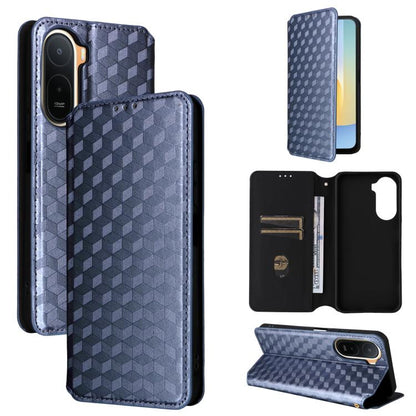 Cubic Grid Texture Flip Leather Phone Case, For Redmi 17 5G / 4G Global 170mm / Poco M8x, For Redmi Note 17 5G / 4G Global / 5G India 169.7mm, For Redmi 17C 5G, For Redmi Note 17 Pro+ 5G Global 163.4mm, For Redmi K100 Pro Max 5G / Poco F9 Ultra 5G     ...