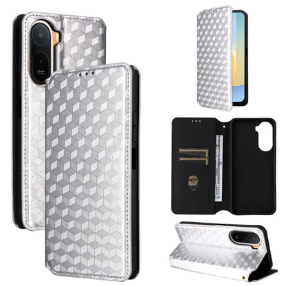 Cubic Grid Texture Flip Leather Phone Case, For Redmi 17 5G / 4G Global 170mm / Poco M8x, For Redmi Note 17 5G / 4G Global / 5G India 169.7mm, For Redmi 17C 5G, For Redmi Note 17 Pro+ 5G Global 163.4mm, For Redmi K100 Pro Max 5G / Poco F9 Ultra 5G     ...