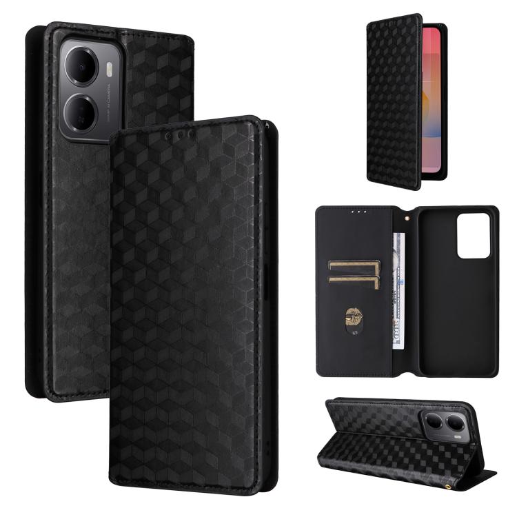 Cubic Grid Texture Flip Leather Phone Case, For Redmi 17 5G / 4G Global 170mm / Poco M8x, For Redmi Note 17 5G / 4G Global / 5G India 169.7mm, For Redmi 17C 5G, For Redmi Note 17 Pro+ 5G Global 163.4mm, For Redmi K100 Pro Max 5G / Poco F9 Ultra 5G     ...