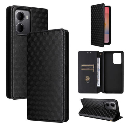 Cubic Grid Texture Flip Leather Phone Case, For Redmi 17 5G / 4G Global 170mm / Poco M8x, For Redmi Note 17 5G / 4G Global / 5G India 169.7mm, For Redmi 17C 5G, For Redmi Note 17 Pro+ 5G Global 163.4mm, For Redmi K100 Pro Max 5G / Poco F9 Ultra 5G     ...