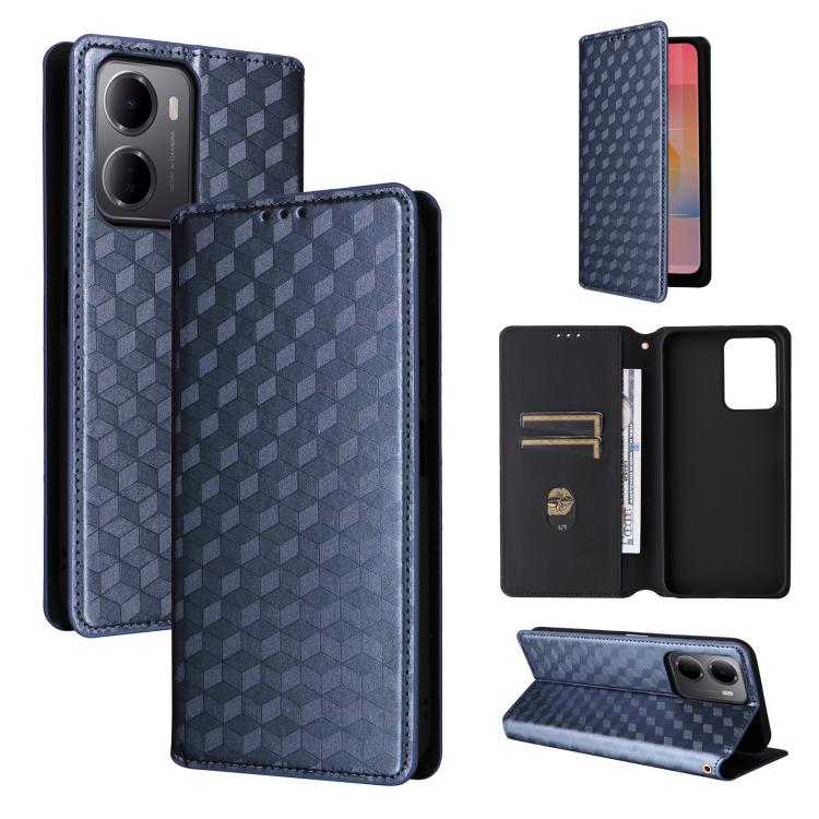 Cubic Grid Texture Flip Leather Phone Case, For Redmi 17 5G / 4G Global 170mm / Poco M8x, For Redmi Note 17 5G / 4G Global / 5G India 169.7mm, For Redmi 17C 5G, For Redmi Note 17 Pro+ 5G Global 163.4mm, For Redmi K100 Pro Max 5G / Poco F9 Ultra 5G     ...