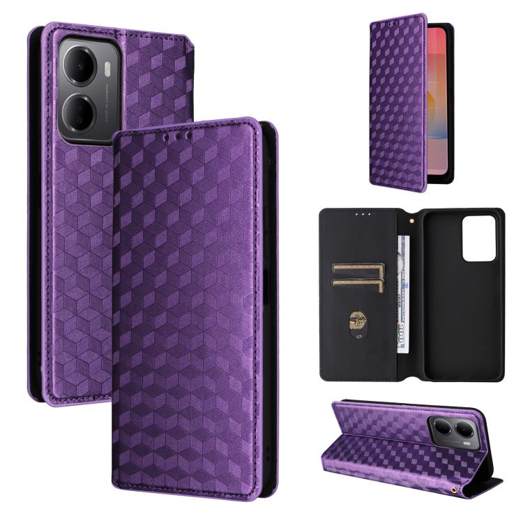 Cubic Grid Texture Flip Leather Phone Case, For Redmi 17 5G / 4G Global 170mm / Poco M8x, For Redmi Note 17 5G / 4G Global / 5G India 169.7mm, For Redmi 17C 5G, For Redmi Note 17 Pro+ 5G Global 163.4mm, For Redmi K100 Pro Max 5G / Poco F9 Ultra 5G     ...