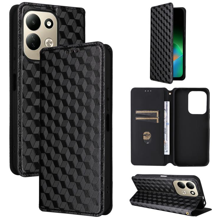 Cubic Grid Texture Flip Leather Phone Case, For Redmi 17 5G / 4G Global 170mm / Poco M8x, For Redmi Note 17 5G / 4G Global / 5G India 169.7mm, For Redmi 17C 5G, For Redmi Note 17 Pro+ 5G Global 163.4mm, For Redmi K100 Pro Max 5G / Poco F9 Ultra 5G     ...