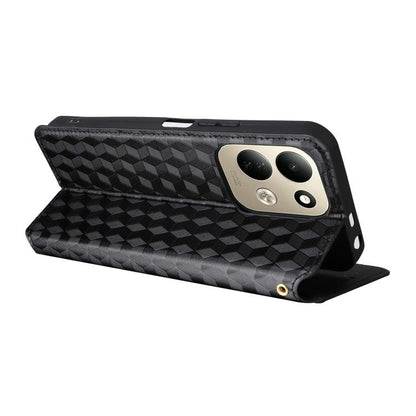 Cubic Grid Texture Flip Leather Phone Case, For Redmi 17 5G / 4G Global 170mm / Poco M8x, For Redmi Note 17 5G / 4G Global / 5G India 169.7mm, For Redmi 17C 5G, For Redmi Note 17 Pro+ 5G Global 163.4mm, For Redmi K100 Pro Max 5G / Poco F9 Ultra 5G     ...