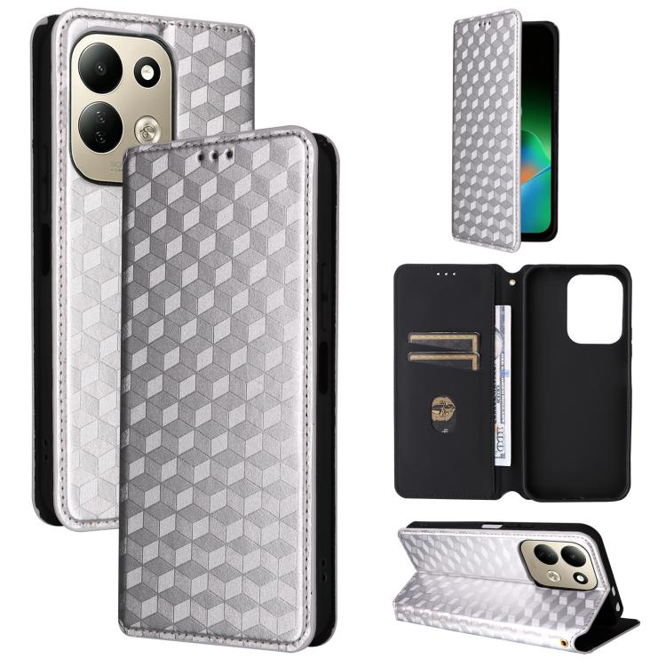 Cubic Grid Texture Flip Leather Phone Case, For Redmi 17 5G / 4G Global 170mm / Poco M8x, For Redmi Note 17 5G / 4G Global / 5G India 169.7mm, For Redmi 17C 5G, For Redmi Note 17 Pro+ 5G Global 163.4mm, For Redmi K100 Pro Max 5G / Poco F9 Ultra 5G     ...
