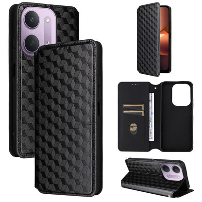 Cubic Grid Texture Flip Leather Phone Case, For Redmi 17 5G / 4G Global 170mm / Poco M8x, For Redmi Note 17 5G / 4G Global / 5G India 169.7mm, For Redmi 17C 5G, For Redmi Note 17 Pro+ 5G Global 163.4mm, For Redmi K100 Pro Max 5G / Poco F9 Ultra 5G     ...