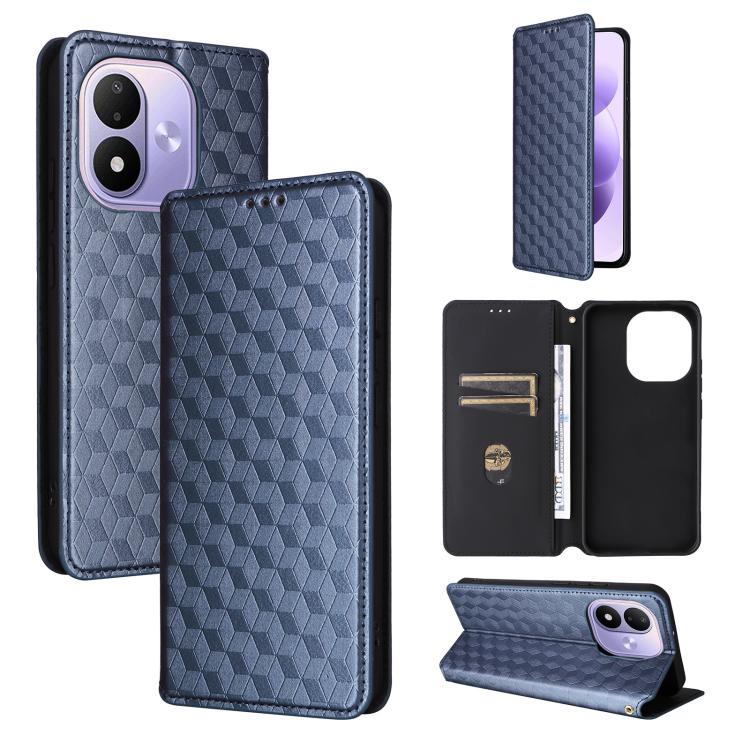 Cubic Grid Texture Flip Leather Phone Case, For Redmi 17 5G / 4G Global 170mm / Poco M8x, For Redmi Note 17 5G / 4G Global / 5G India 169.7mm, For Redmi 17C 5G, For Redmi Note 17 Pro+ 5G Global 163.4mm, For Redmi K100 Pro Max 5G / Poco F9 Ultra 5G     ...