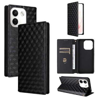 Cubic Grid Texture Flip Leather Phone Case, For Redmi 17 5G / 4G Global 170mm / Poco M8x, For Redmi Note 17 5G / 4G Global / 5G India 169.7mm, For Redmi 17C 5G, For Redmi Note 17 Pro+ 5G Global 163.4mm, For Redmi K100 Pro Max 5G / Poco F9 Ultra 5G     ...