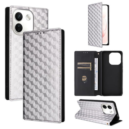 Cubic Grid Texture Flip Leather Phone Case, For Redmi 17 5G / 4G Global 170mm / Poco M8x, For Redmi Note 17 5G / 4G Global / 5G India 169.7mm, For Redmi 17C 5G, For Redmi Note 17 Pro+ 5G Global 163.4mm, For Redmi K100 Pro Max 5G / Poco F9 Ultra 5G     ...