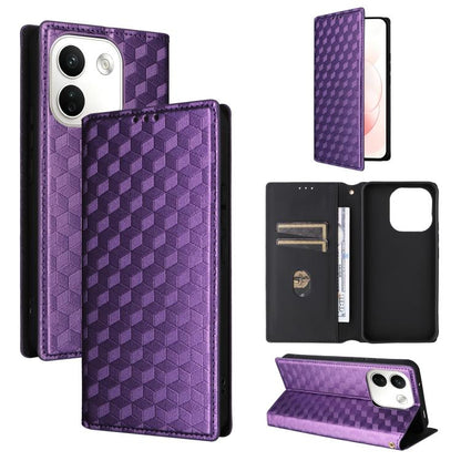 Cubic Grid Texture Flip Leather Phone Case, For Redmi 17 5G / 4G Global 170mm / Poco M8x, For Redmi Note 17 5G / 4G Global / 5G India 169.7mm, For Redmi 17C 5G, For Redmi Note 17 Pro+ 5G Global 163.4mm, For Redmi K100 Pro Max 5G / Poco F9 Ultra 5G     ...