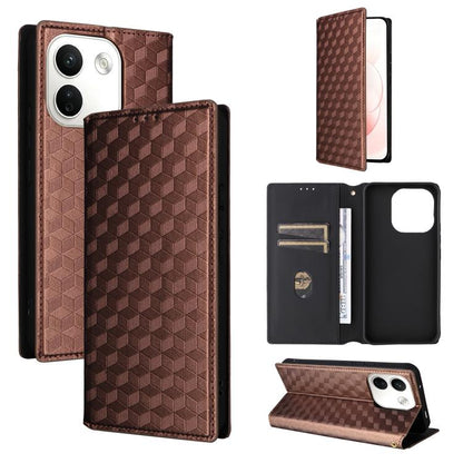 Cubic Grid Texture Flip Leather Phone Case, For Redmi 17 5G / 4G Global 170mm / Poco M8x, For Redmi Note 17 5G / 4G Global / 5G India 169.7mm, For Redmi 17C 5G, For Redmi Note 17 Pro+ 5G Global 163.4mm, For Redmi K100 Pro Max 5G / Poco F9 Ultra 5G     ...