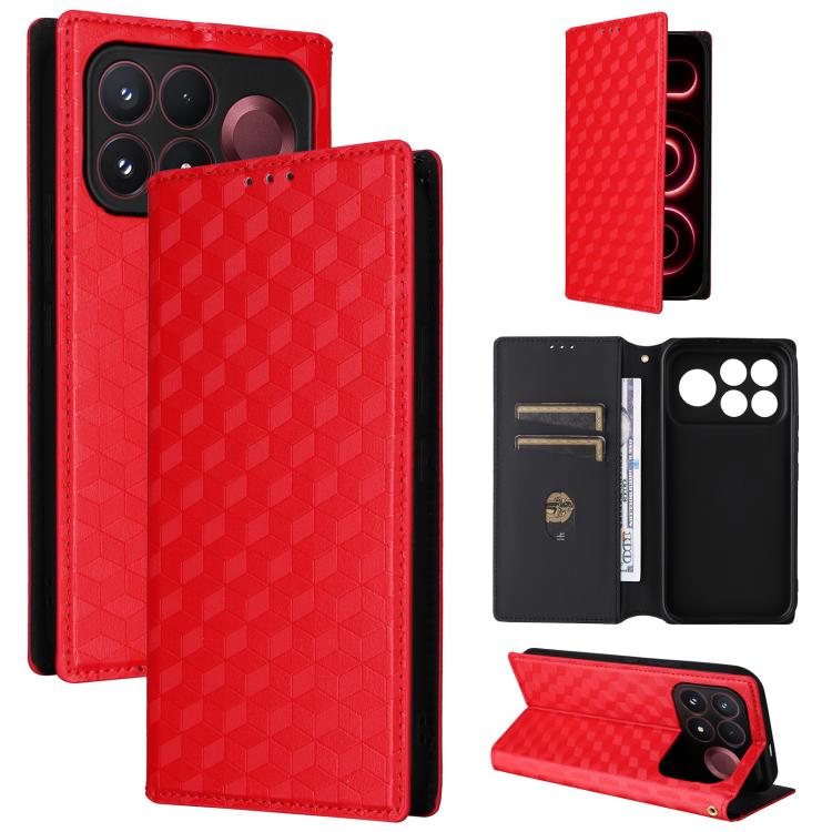 Cubic Grid Texture Flip Leather Phone Case, For Redmi 17 5G / 4G Global 170mm / Poco M8x, For Redmi Note 17 5G / 4G Global / 5G India 169.7mm, For Redmi 17C 5G, For Redmi Note 17 Pro+ 5G Global 163.4mm, For Redmi K100 Pro Max 5G / Poco F9 Ultra 5G     ...