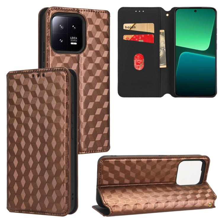 Cubic Grid Texture Flip Leather Phone Case, For Xiaomi Poco C65 4G / Redmi 13C 4G, For Xiaomi 14 Pro, For Xiaomi 14, For Xiaomi Poco M6 Pro 5G / Redmi 12 5G, For Xiaomi 13T 5G / 13T Pro 5G, For Xiaomi Poco F5 5G / Redmi Note 12 Turbo 5G                ...