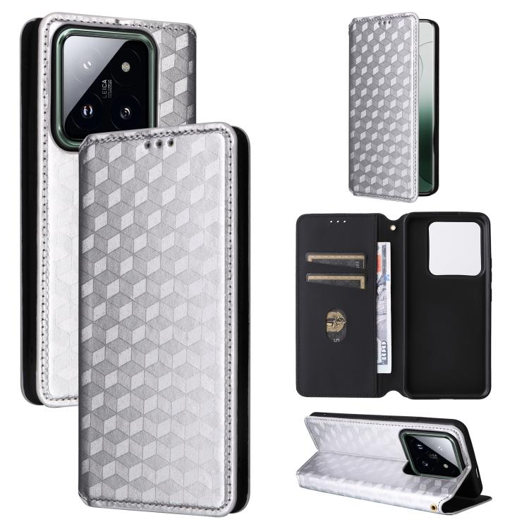 Cubic Grid Texture Flip Leather Phone Case, For Xiaomi Poco C65 4G / Redmi 13C 4G, For Xiaomi 14 Pro, For Xiaomi 14, For Xiaomi Poco M6 Pro 5G / Redmi 12 5G, For Xiaomi 13T 5G / 13T Pro 5G, For Xiaomi Poco F5 5G / Redmi Note 12 Turbo 5G                ...