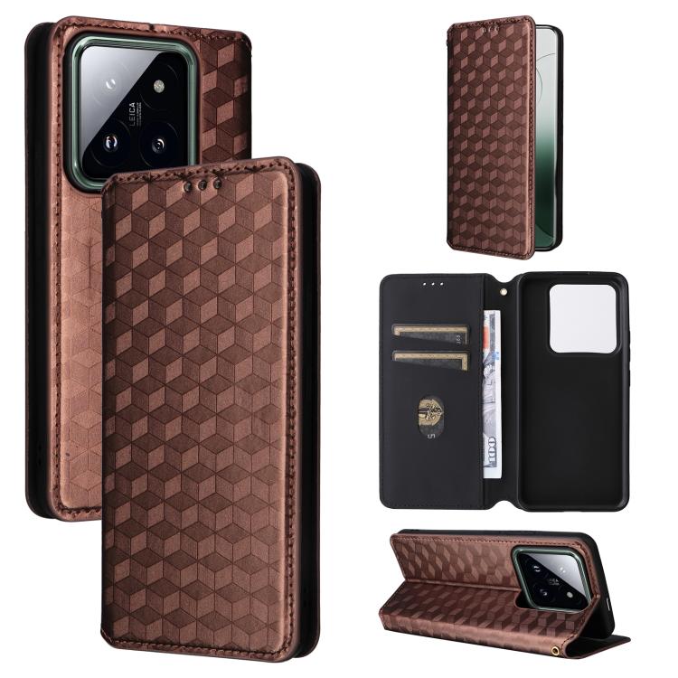 Cubic Grid Texture Flip Leather Phone Case, For Xiaomi Poco C65 4G / Redmi 13C 4G, For Xiaomi 14 Pro, For Xiaomi 14, For Xiaomi Poco M6 Pro 5G / Redmi 12 5G, For Xiaomi 13T 5G / 13T Pro 5G, For Xiaomi Poco F5 5G / Redmi Note 12 Turbo 5G                ...