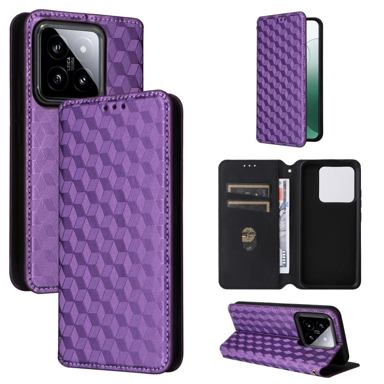 Cubic Grid Texture Flip Leather Phone Case, For Xiaomi Poco C65 4G / Redmi 13C 4G, For Xiaomi 14 Pro, For Xiaomi 14, For Xiaomi Poco M6 Pro 5G / Redmi 12 5G, For Xiaomi 13T 5G / 13T Pro 5G, For Xiaomi Poco F5 5G / Redmi Note 12 Turbo 5G                ...