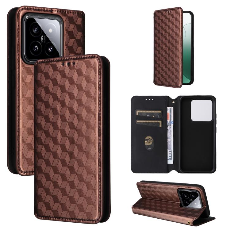 Cubic Grid Texture Flip Leather Phone Case, For Xiaomi Poco C65 4G / Redmi 13C 4G, For Xiaomi 14 Pro, For Xiaomi 14, For Xiaomi Poco M6 Pro 5G / Redmi 12 5G, For Xiaomi 13T 5G / 13T Pro 5G, For Xiaomi Poco F5 5G / Redmi Note 12 Turbo 5G                ...