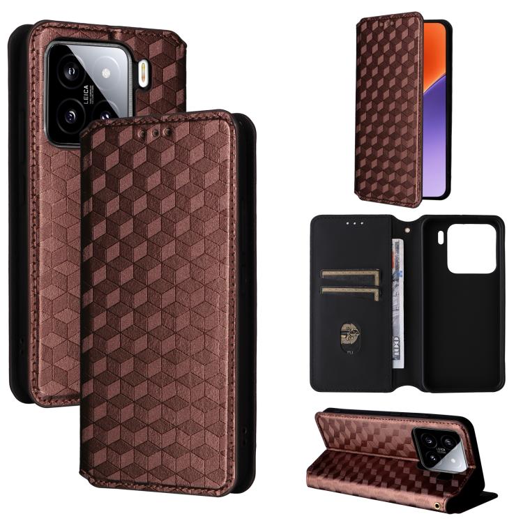 Cubic Grid Texture Flip Leather Phone Case, For Xiaomi Poco C95 Pro, For Xiaomi 17T Pro 5G, For Xiaomi 17T 5G, For Xiaomi Poco M7 4G 171mm, For Xiaomi Poco F7 Pro / F7 Ultra, For Xiaomi 15 Ultra, For Xiaomi Poco X7 Pro 5G / Redmi Turbo 4 5G            ...