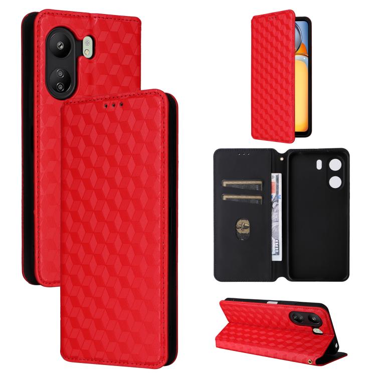 Cubic Grid Texture Flip Leather Phone Case, For Xiaomi Poco C65 4G / Redmi 13C 4G, For Xiaomi 14 Pro, For Xiaomi 14, For Xiaomi Poco M6 Pro 5G / Redmi 12 5G, For Xiaomi 13T 5G / 13T Pro 5G, For Xiaomi Poco F5 5G / Redmi Note 12 Turbo 5G                ...
