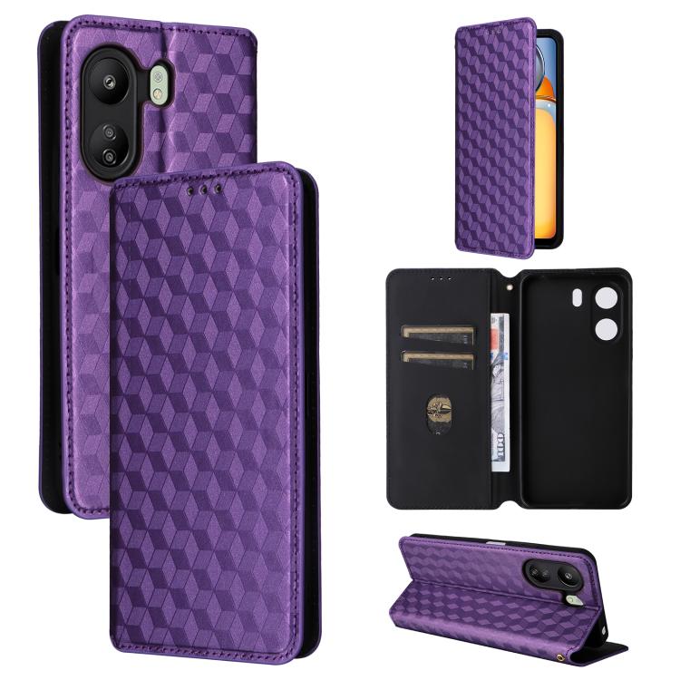 Cubic Grid Texture Flip Leather Phone Case, For Xiaomi Poco C65 4G / Redmi 13C 4G, For Xiaomi 14 Pro, For Xiaomi 14, For Xiaomi Poco M6 Pro 5G / Redmi 12 5G, For Xiaomi 13T 5G / 13T Pro 5G, For Xiaomi Poco F5 5G / Redmi Note 12 Turbo 5G                ...