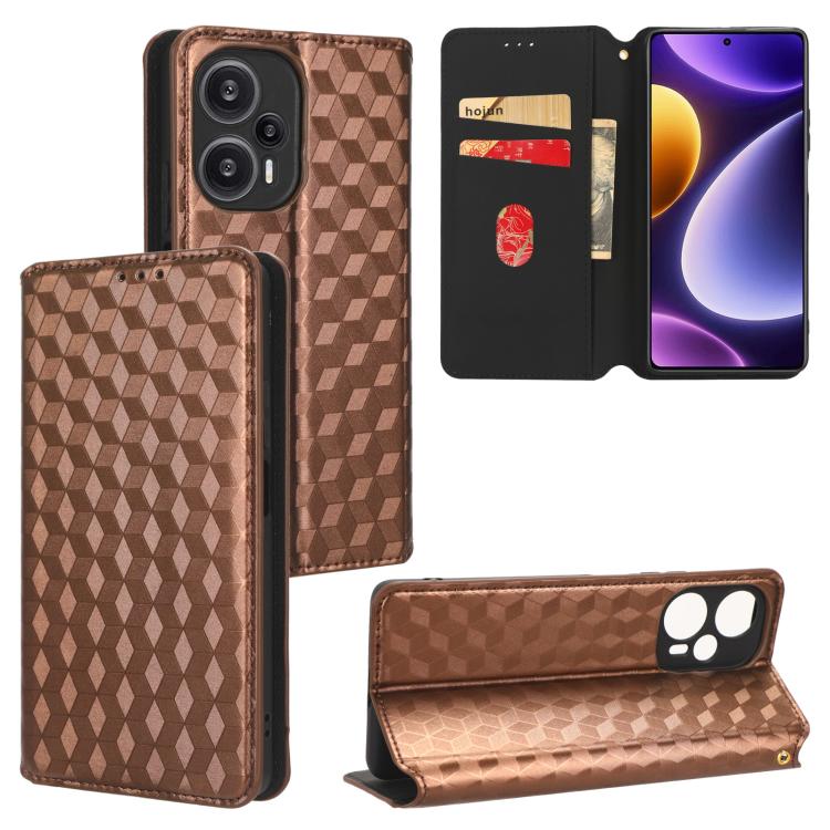 Cubic Grid Texture Flip Leather Phone Case, For Xiaomi Poco C65 4G / Redmi 13C 4G, For Xiaomi 14 Pro, For Xiaomi 14, For Xiaomi Poco M6 Pro 5G / Redmi 12 5G, For Xiaomi 13T 5G / 13T Pro 5G, For Xiaomi Poco F5 5G / Redmi Note 12 Turbo 5G                ...