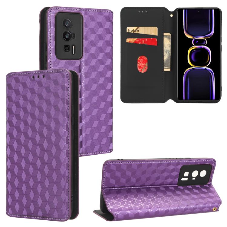 Cubic Grid Texture Flip Leather Phone Case, For Xiaomi Poco C65 4G / Redmi 13C 4G, For Xiaomi 14 Pro, For Xiaomi 14, For Xiaomi Poco M6 Pro 5G / Redmi 12 5G, For Xiaomi 13T 5G / 13T Pro 5G, For Xiaomi Poco F5 5G / Redmi Note 12 Turbo 5G                ...
