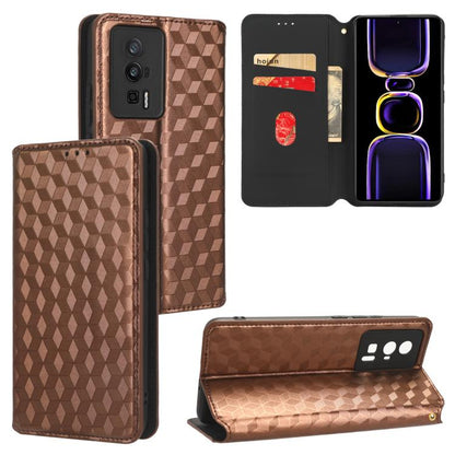 Cubic Grid Texture Flip Leather Phone Case, For Xiaomi Poco C65 4G / Redmi 13C 4G, For Xiaomi 14 Pro, For Xiaomi 14, For Xiaomi Poco M6 Pro 5G / Redmi 12 5G, For Xiaomi 13T 5G / 13T Pro 5G, For Xiaomi Poco F5 5G / Redmi Note 12 Turbo 5G                ...